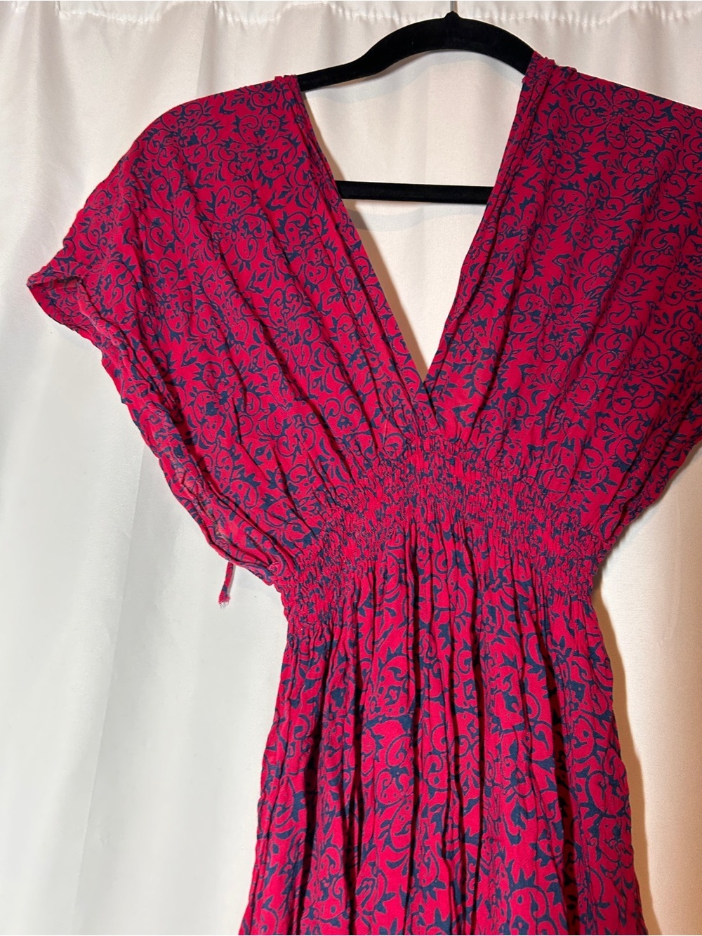 Bali Deep V Red and Black Floral Maxi Dress - Picture 6 of 8